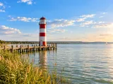 Illustration of Podersdorf lighthouse on the eastern shore of Lake Neusiedl