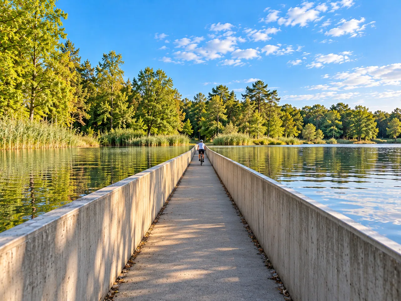 Illustration of The sunken Cycling Through Water path at Bokrijk