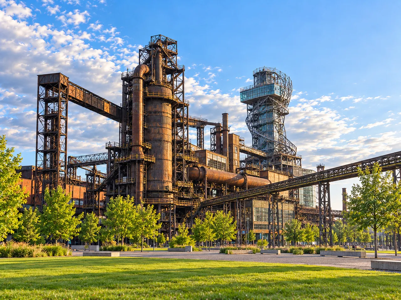 Illustration of Dolní Vítkovice industrial heritage complex in Ostrava