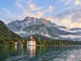 Illustration of St Bartholomä and the Watzmann from Königssee