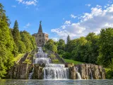 Illustration of Bergpark Wilhelmshöhe cascades and Hercules Monument