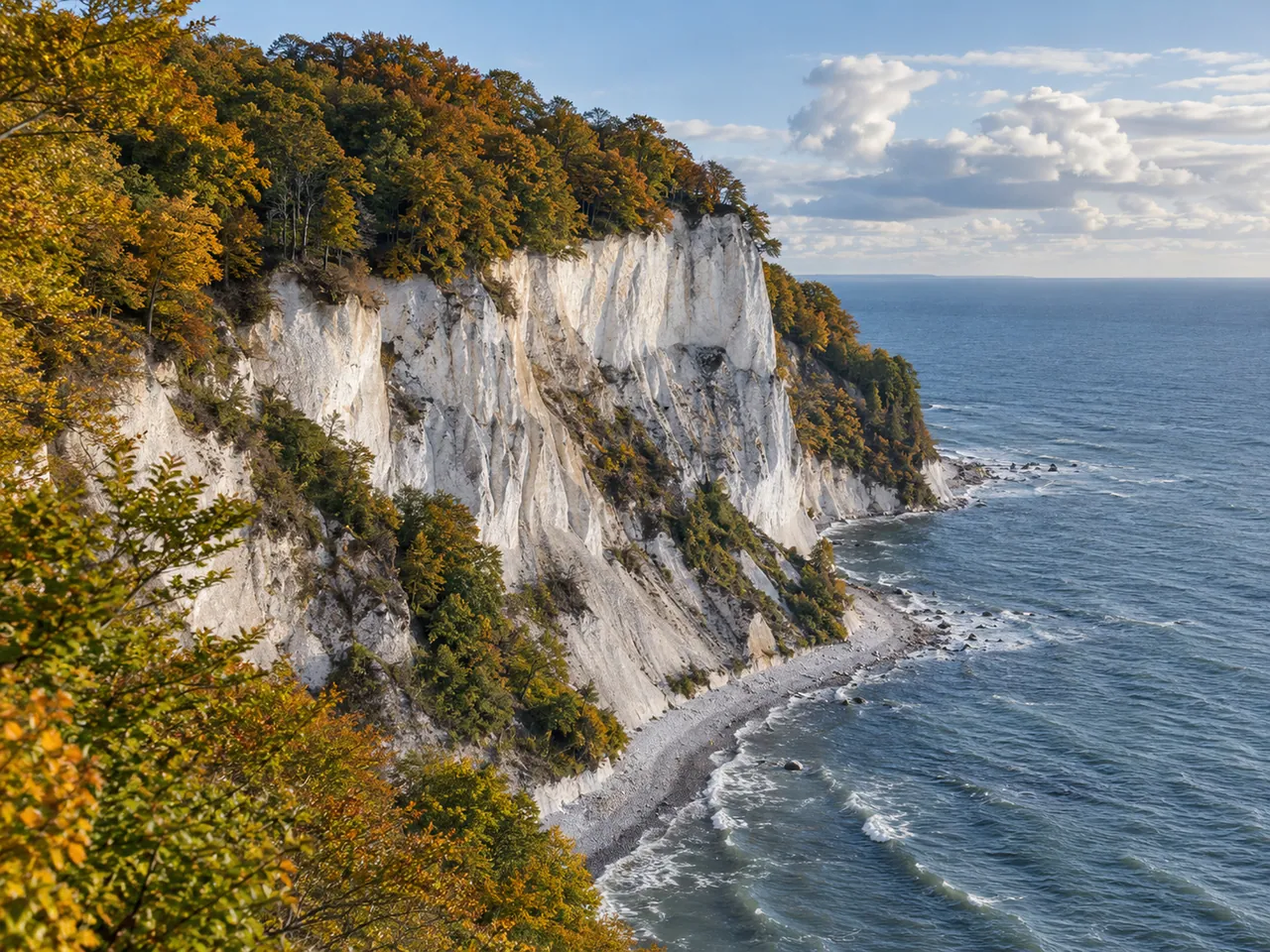 Illustration of Königsstuhl chalk coast on Rügen