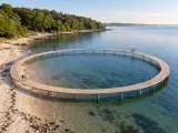 Illustration of The Infinite Bridge at Ballehage Beach on Aarhus Bay