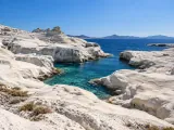 Illustration of Sarakiniko volcanic coast on Milos