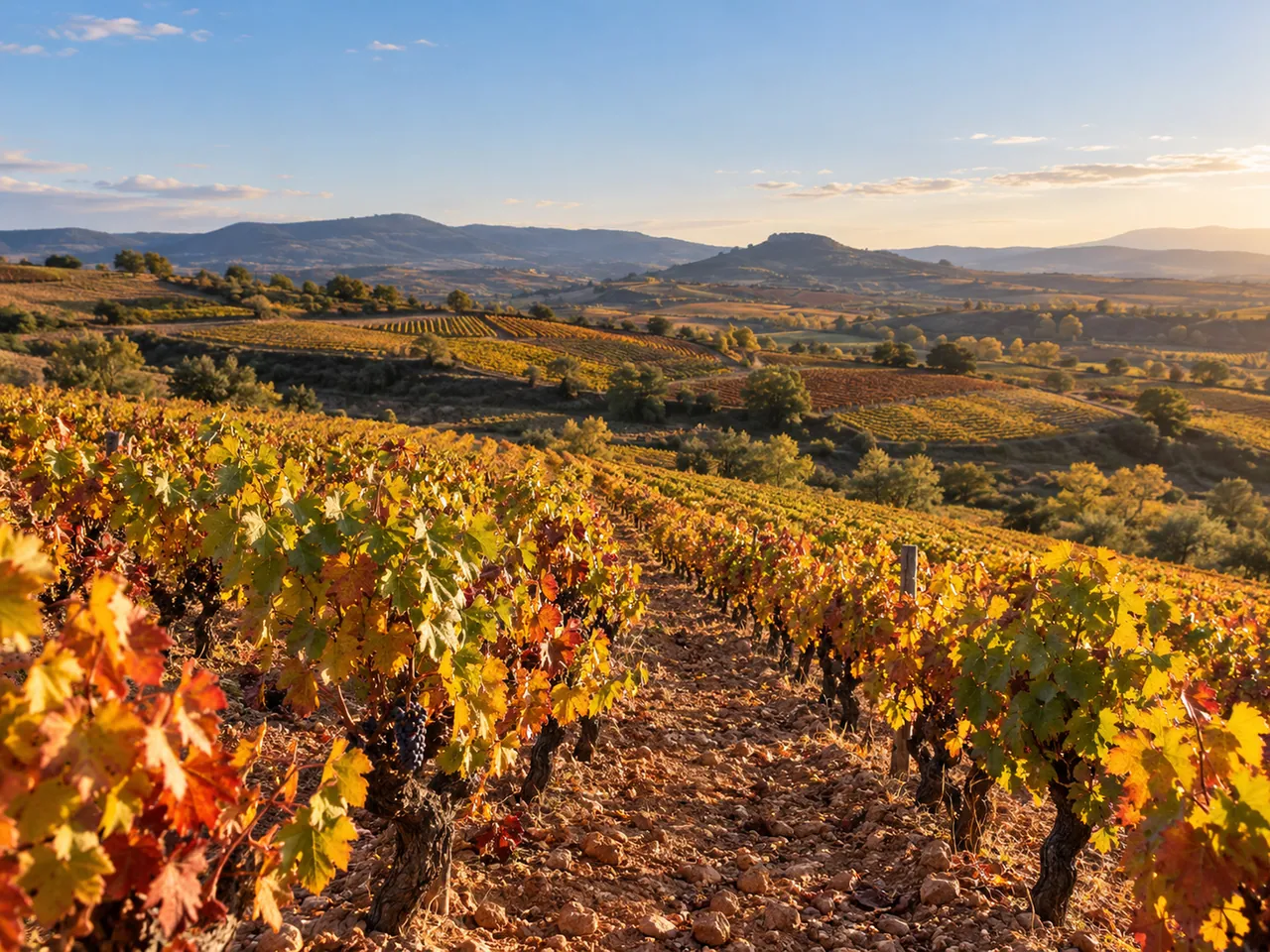 Illustration of Vineyards near Logroño, La Rioja