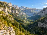 Illustration of Ordesa Valley landscape in the Aragonese Pyrenees