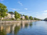 Illustration of Leafy Aura River waterfront in Turku