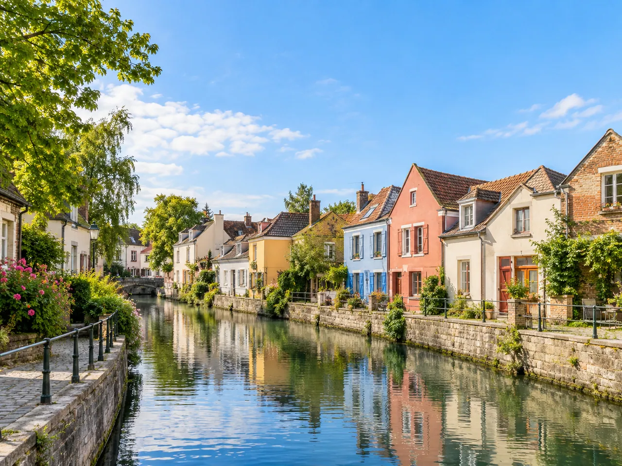 Illustration of Saint-Leu canals in Amiens