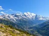 Illustration of Mont-Blanc massif above the Chamonix valley
