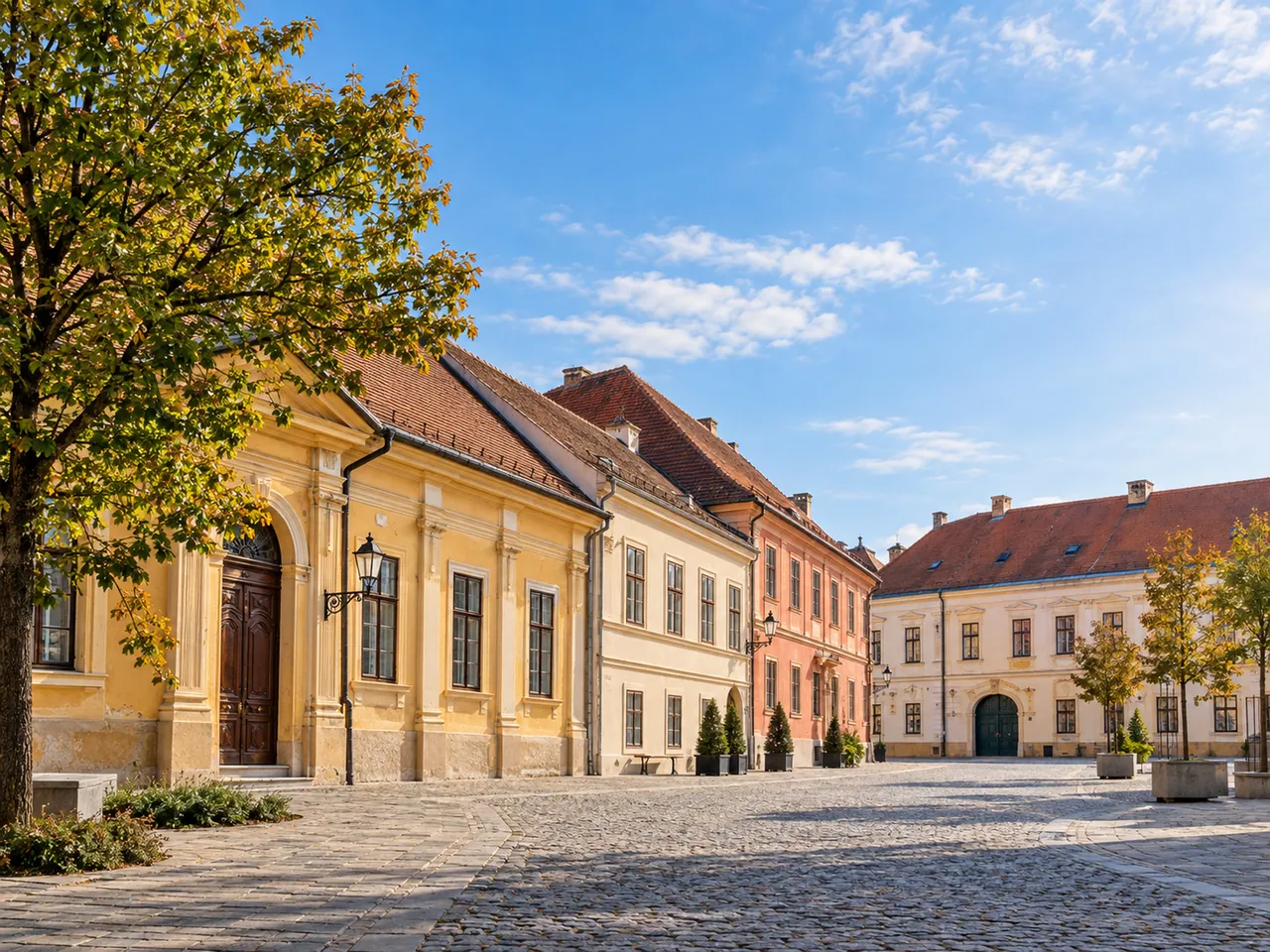 Illustration of Baroque streets in Osijek Tvrđa