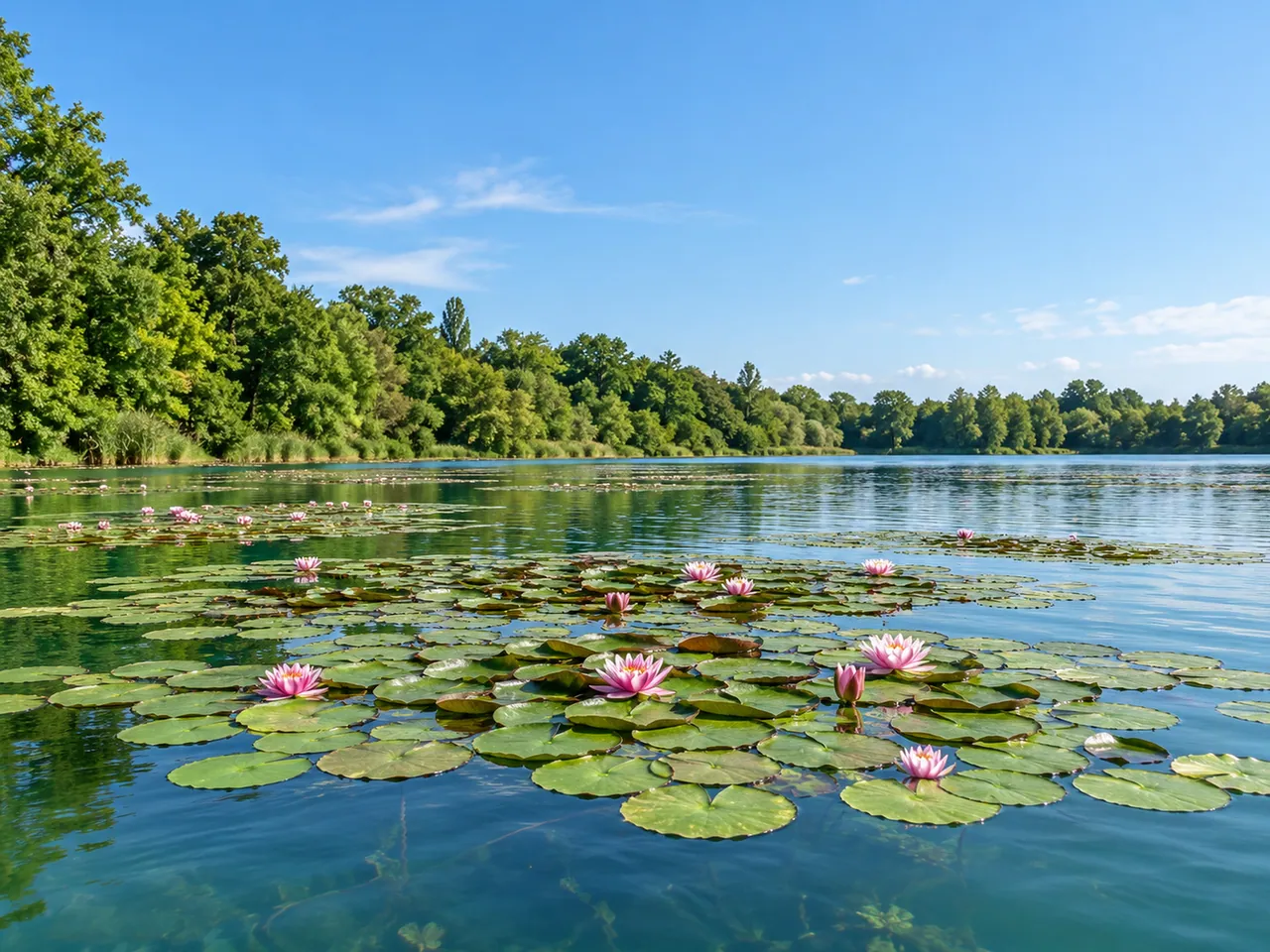 Illustration of Water lilies at Lake Hévíz