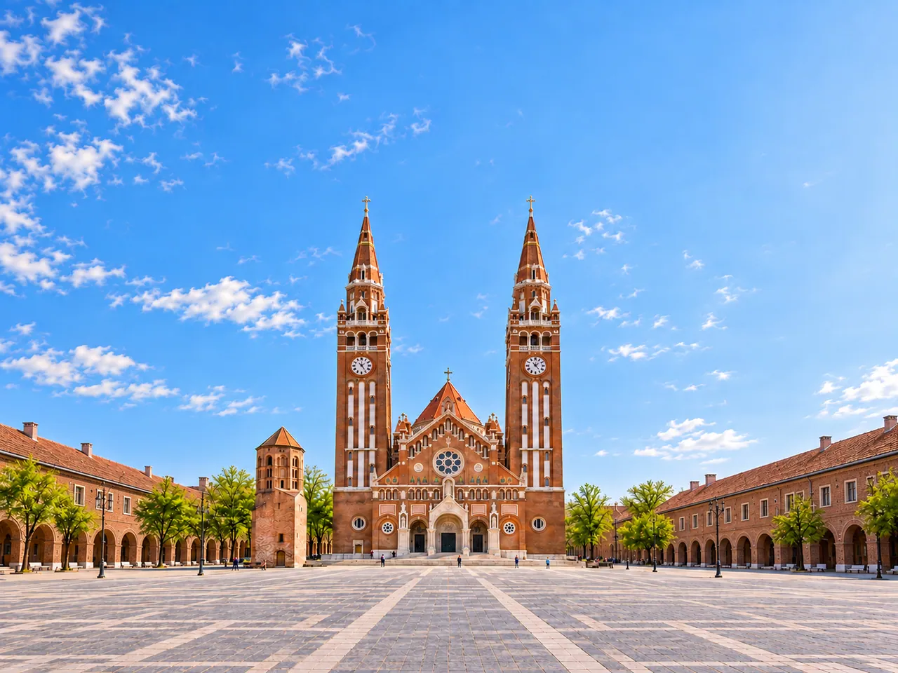 Illustration of Votive Church in Szeged