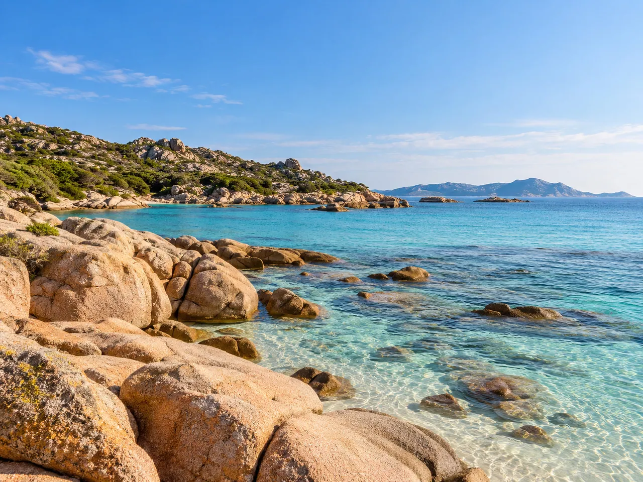 Illustration of Costa Smeralda granite shoreline