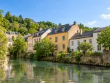 Illustration of Riverside houses in Luxembourg’s Grund quarter