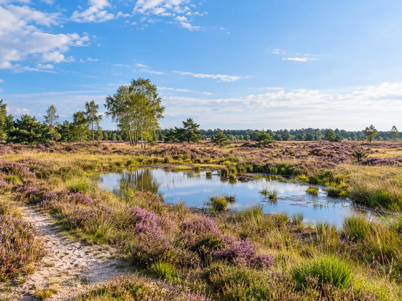 Illustration of Purple heathland in Drenthe