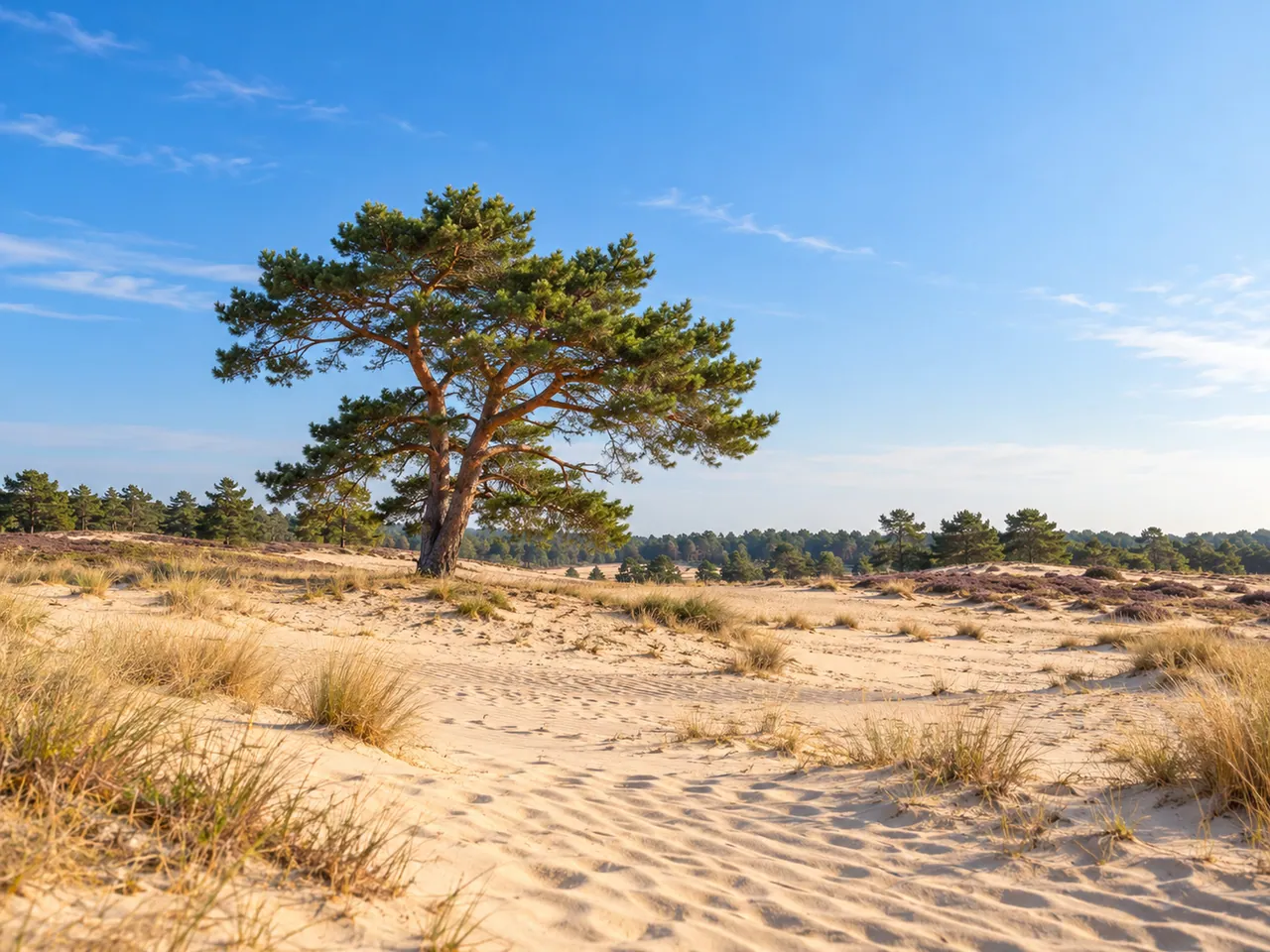 Illustration of Sand drifts and Scots pines in Hoge Veluwe