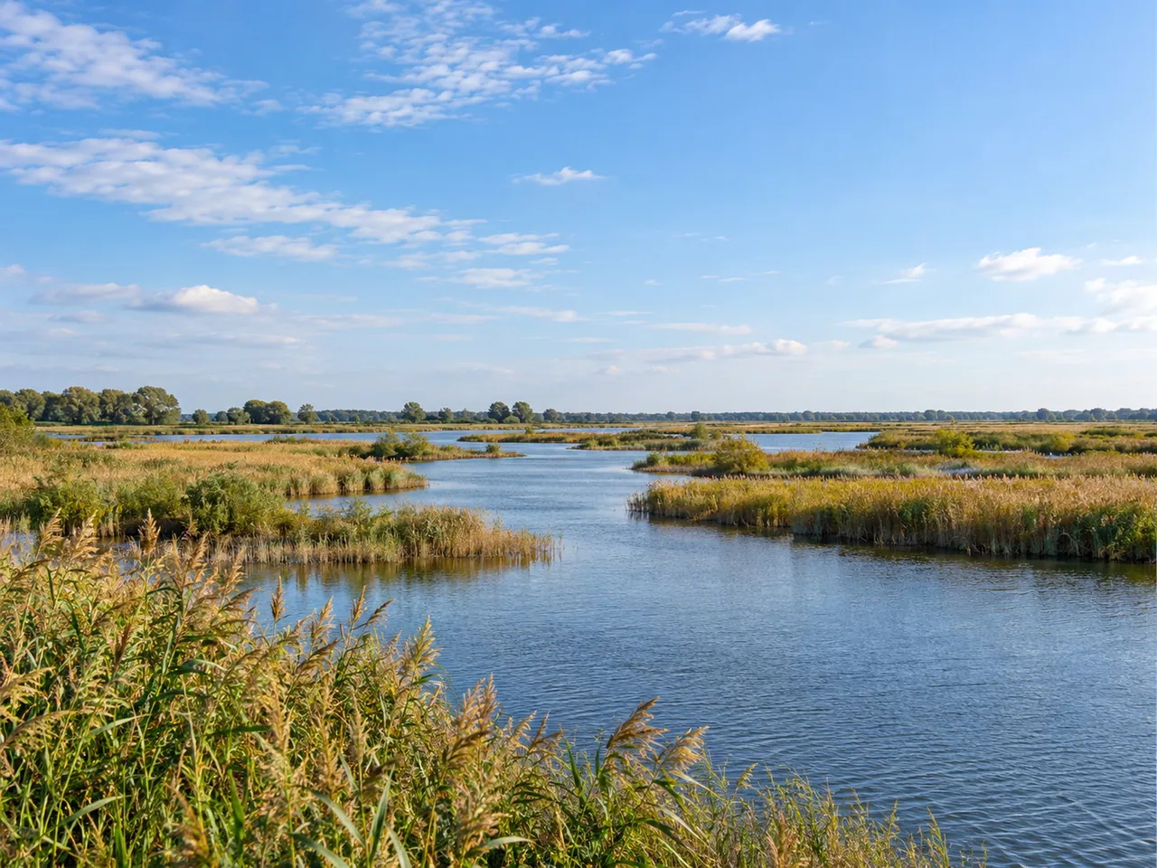 Illustration of Reed-fringed wetland in Flevoland