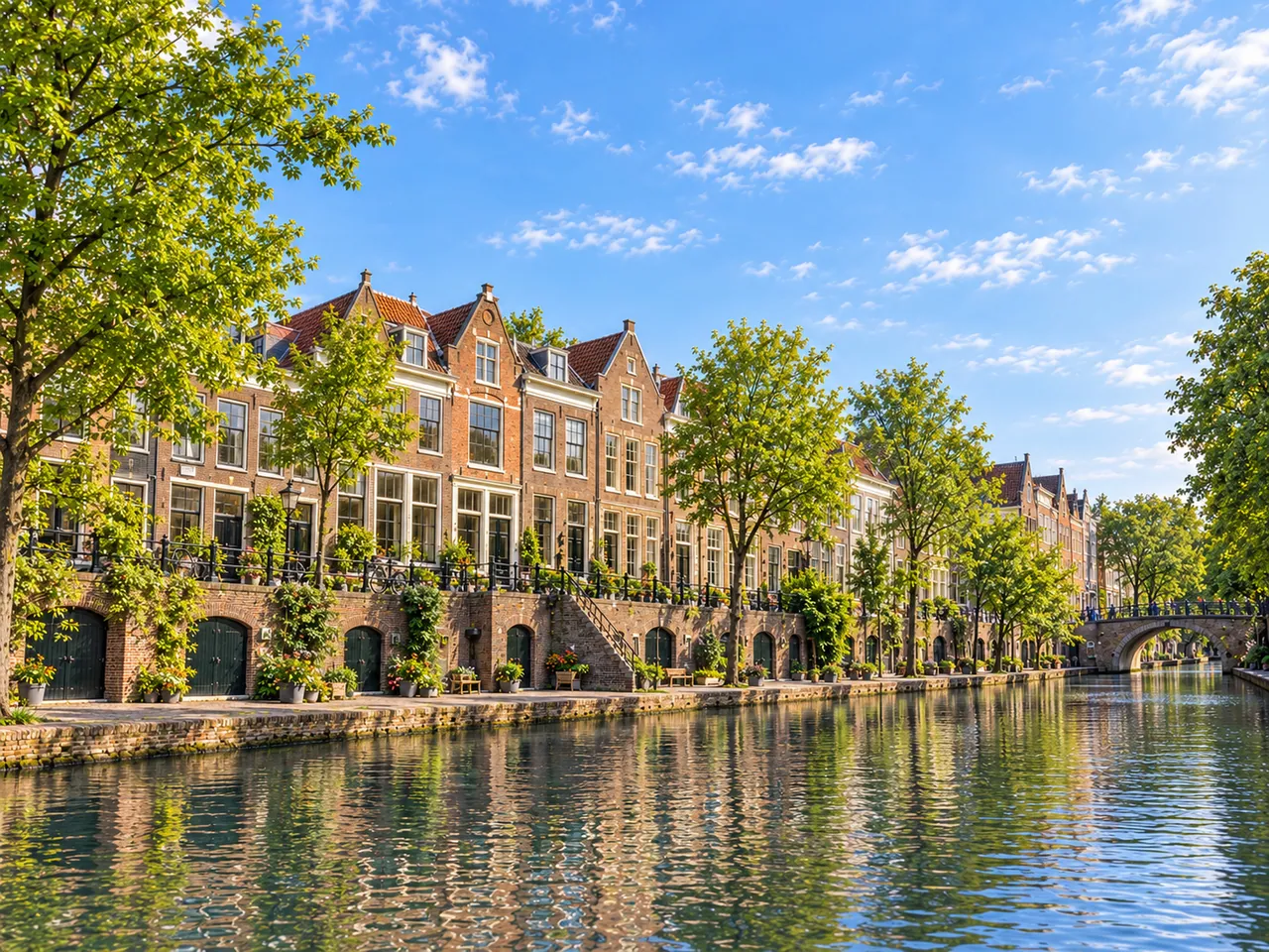 Illustration of Wharf cellars along Utrecht's Oudegracht