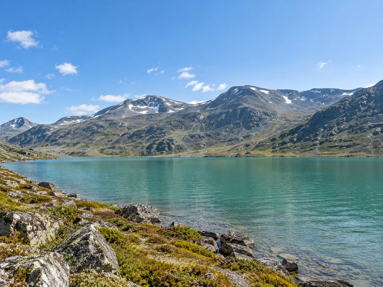 Illustration of Mountain lake in eastern Jotunheimen
