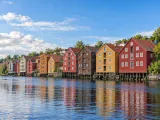 Illustration of Representative Nidelva warehouse waterfront in Trondheim