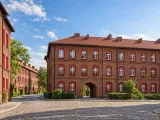 Illustration of Katowice Nikiszowiec brick workers’ quarter
