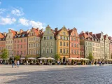 Illustration of Wrocław Rynek ornate townhouses