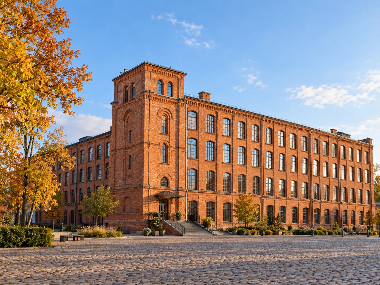 Illustration of Łódź Księży Młyn textile-mill heritage