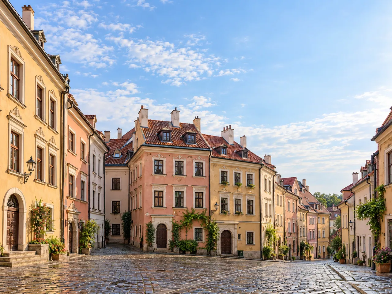 Illustration of Representative Lublin Old Town lane