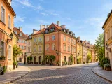Illustration of Warsaw Old Town plaster-house lane