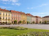 Illustration of Representative pastel Habsburg-era square architecture in Timișoara