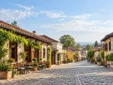 Illustration of Representative traditional cafe street architecture in Niš