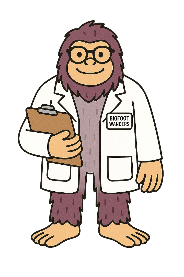 Bigfoot scientist analyzing travel data